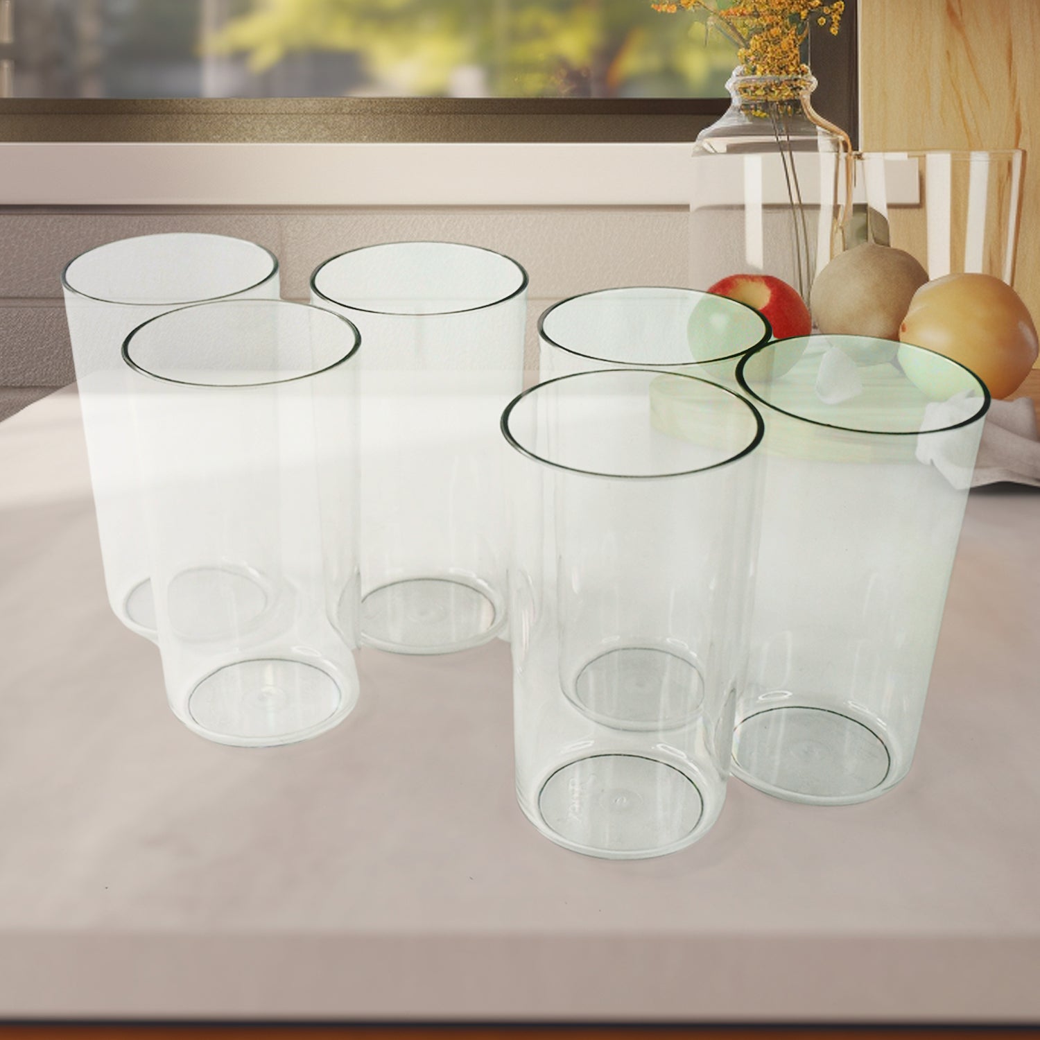Apex Clear Plastic Tumbler  Glass Set  6-piece Unbreakable Apex Clear Plastic Tumbler  Glass Set  6-piece Unbreakable